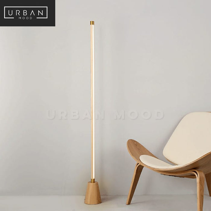 AXL Minimalist Solid Wood LED Floor Lamp