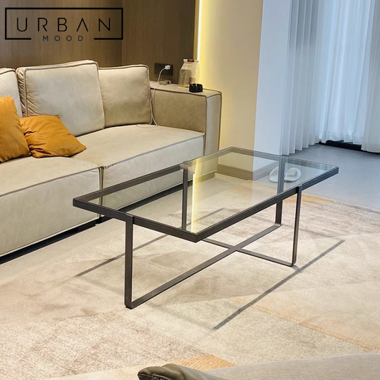 AMETHY Modern Glass Coffee Table