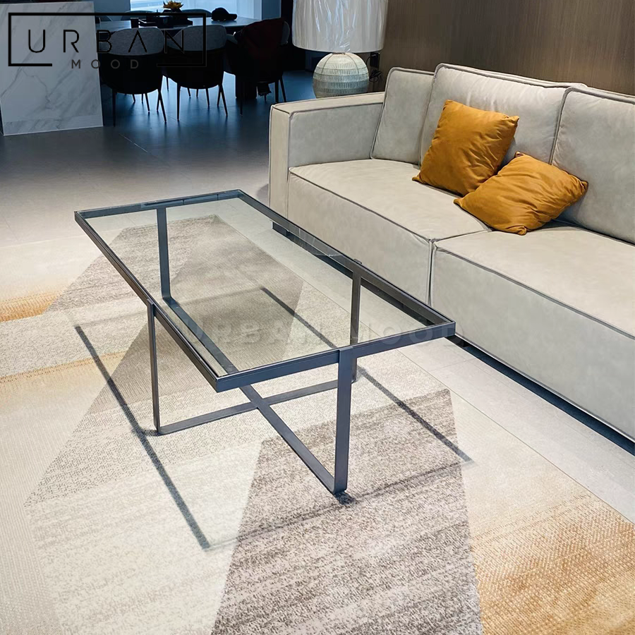 AMETHY Modern Glass Coffee Table