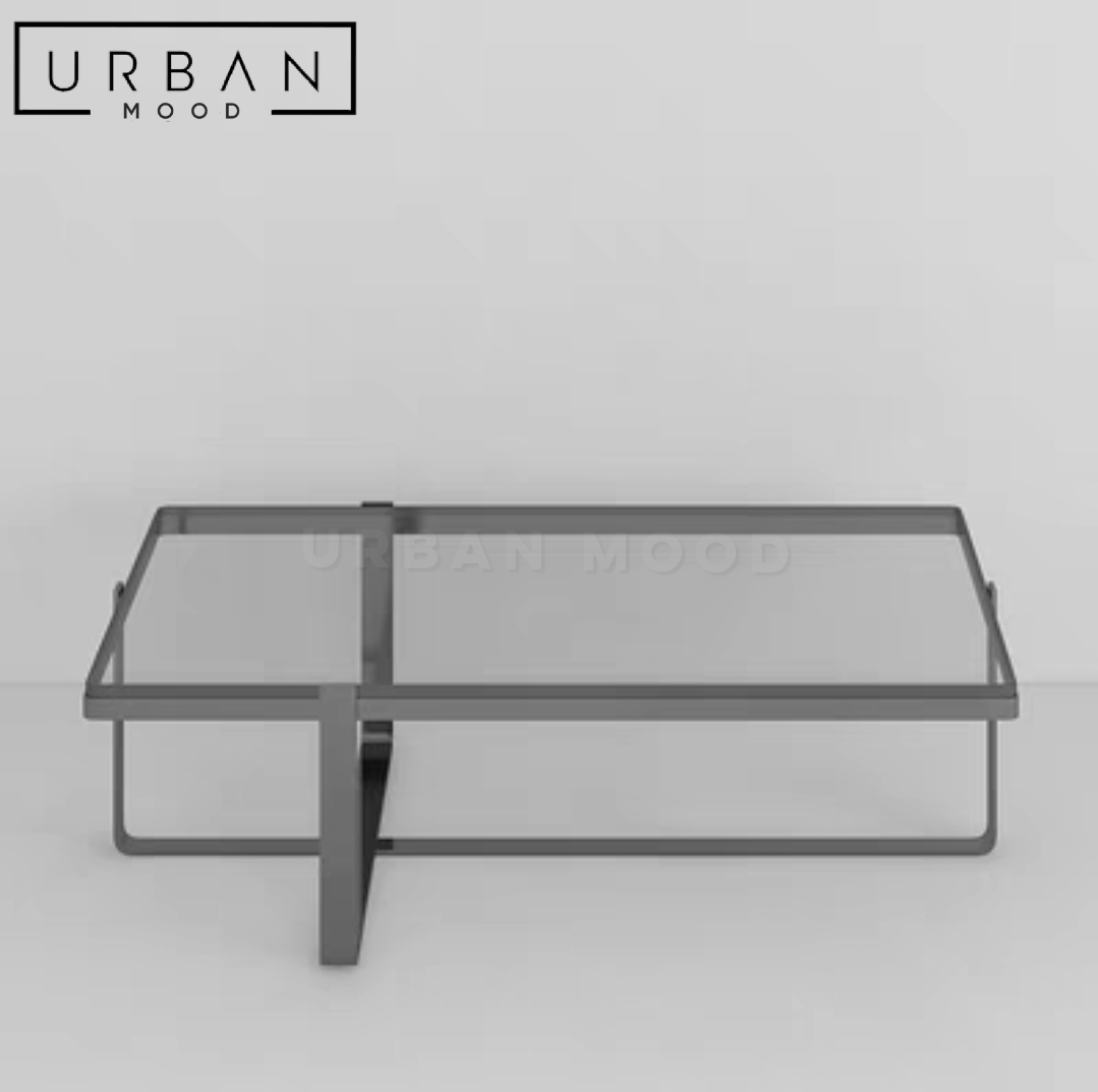 AMETHY Modern Glass Coffee Table