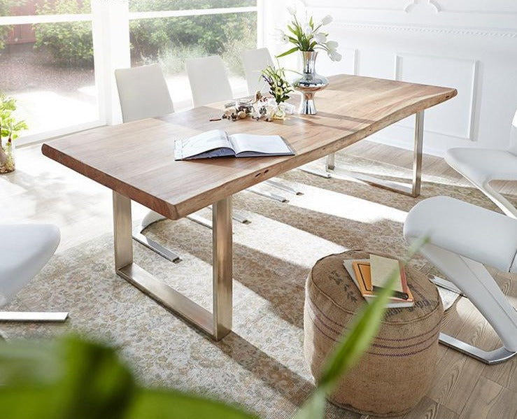 AUSTIN Loft Design Modern Solid Wood Slab Dining Table