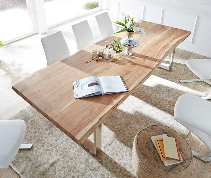 AUSTIN Loft Design Modern Solid Wood Slab Dining Table