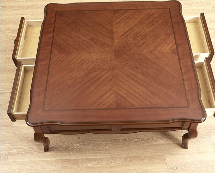 Ava Hilton Coffee Table American Style Solid Wood Square Coffee Table / Rectangular ( Select from 2 Color, 5 Size )