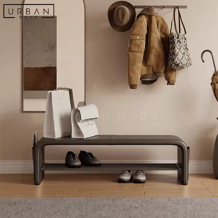 AXOM Modern Leather Bench