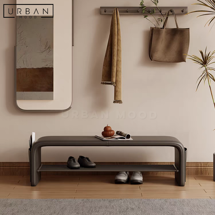 AXOM Modern Leather Bench