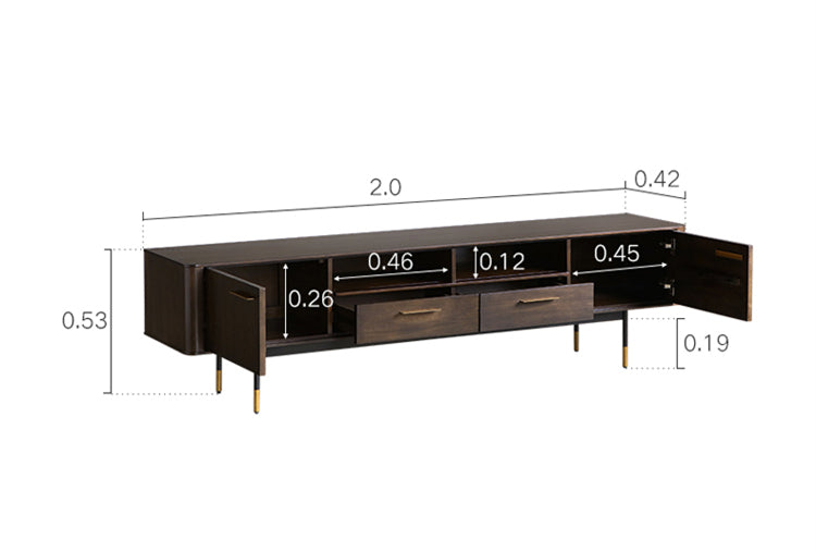 BRINLEY Chicago HILTON TV Console Solid Wood Chest of Drawer Coffee Table