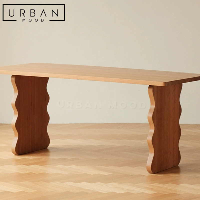 BISCOTT Japandi Solid Wood Dining Table