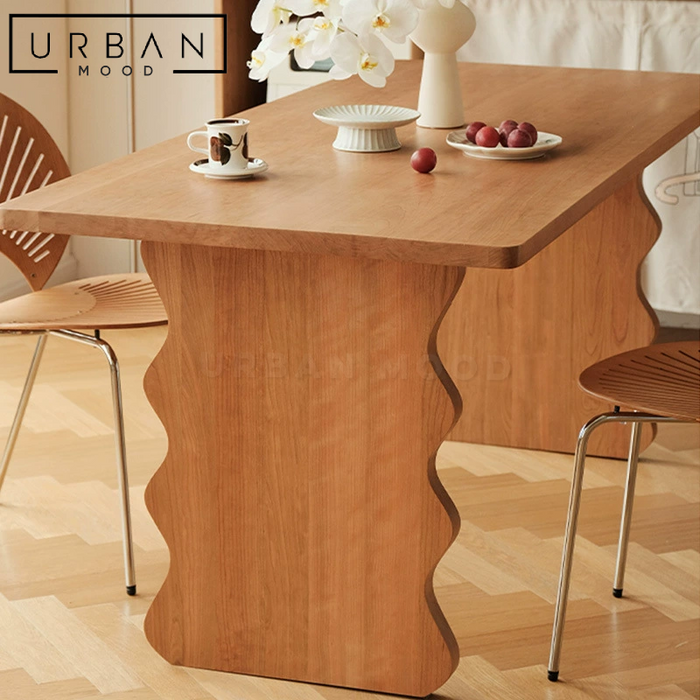 BISCOTT Japandi Solid Wood Dining Table