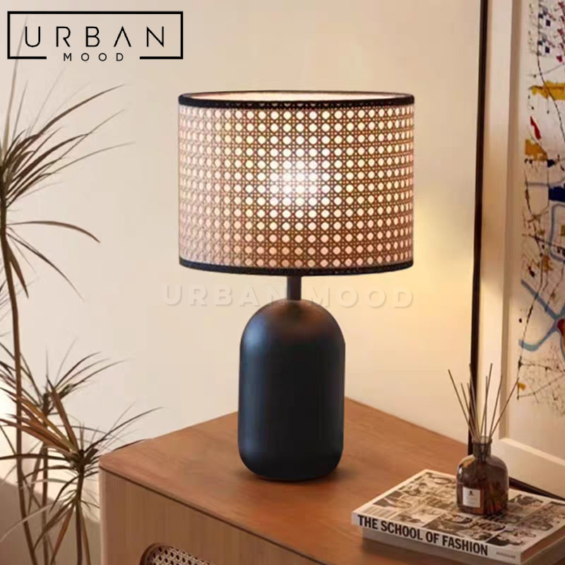 BOUGH Vintage Rattan Table Lamp