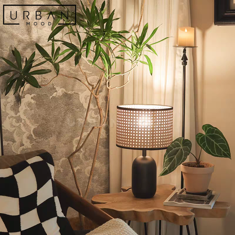 BOUGH Vintage Rattan Table Lamp