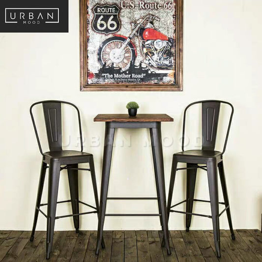 BOWIE Industrial Tolix Bar Table & Stools