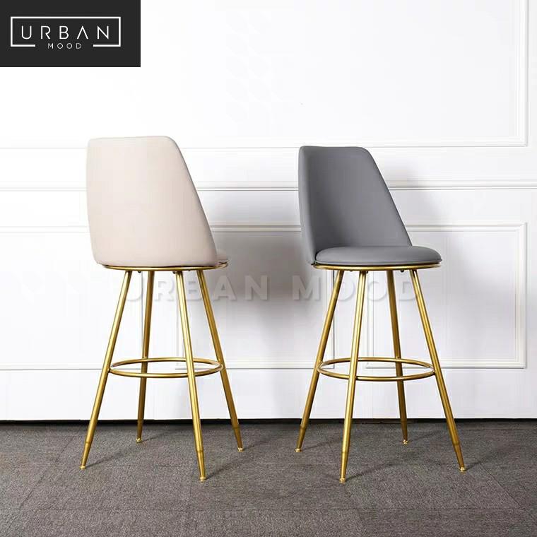 CAMUS Modern Faux Leather Bar Stool