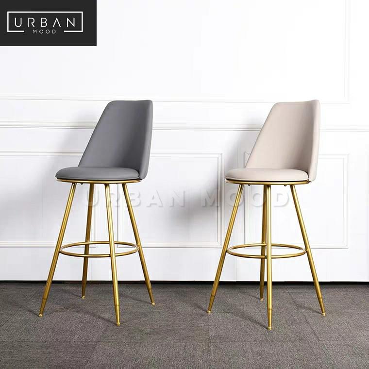 CAMUS Modern Faux Leather Bar Stool