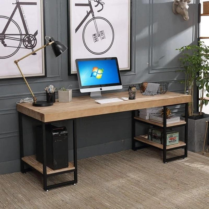 CELENA Modern Industrial Solid Wood Office Table