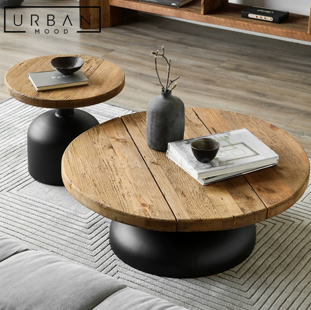 CARPEL Rustic Solid Wood Coffee Table