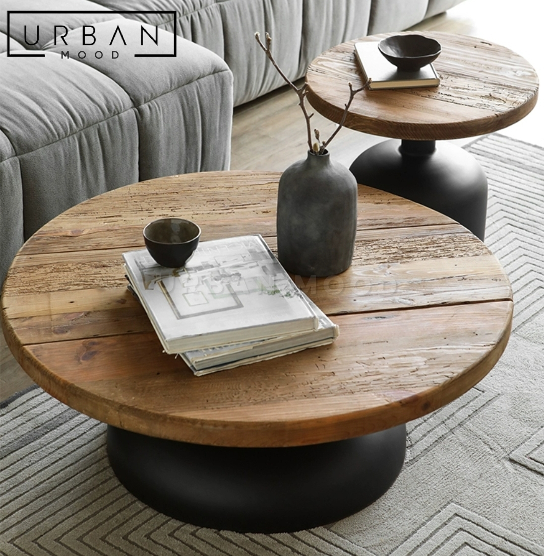 CARPEL Rustic Solid Wood Coffee Table