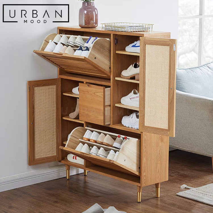 CHO Japandi Solid Wood Shoe Cabinet