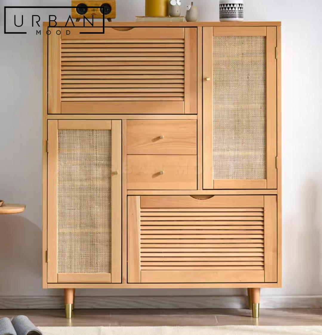 CHO Japandi Solid Wood Shoe Cabinet