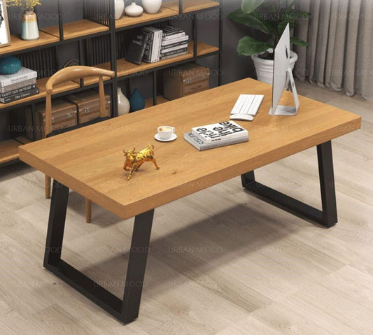 DAMIAN Modern Rustic Solid Pine Wood Office Writing Table