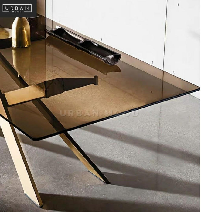 DEMIST Modern Glass Dining Table