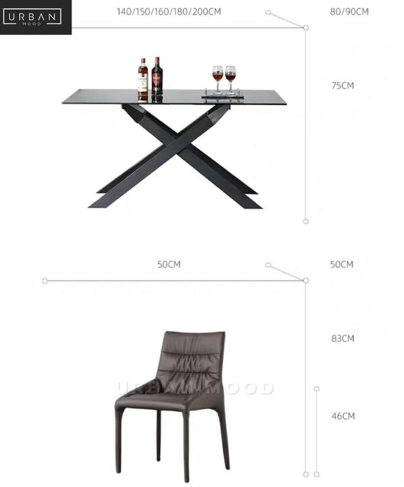 DEMIST Modern Glass Dining Table