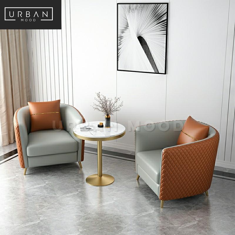 DESILVA Modern Faux Leather Armchair