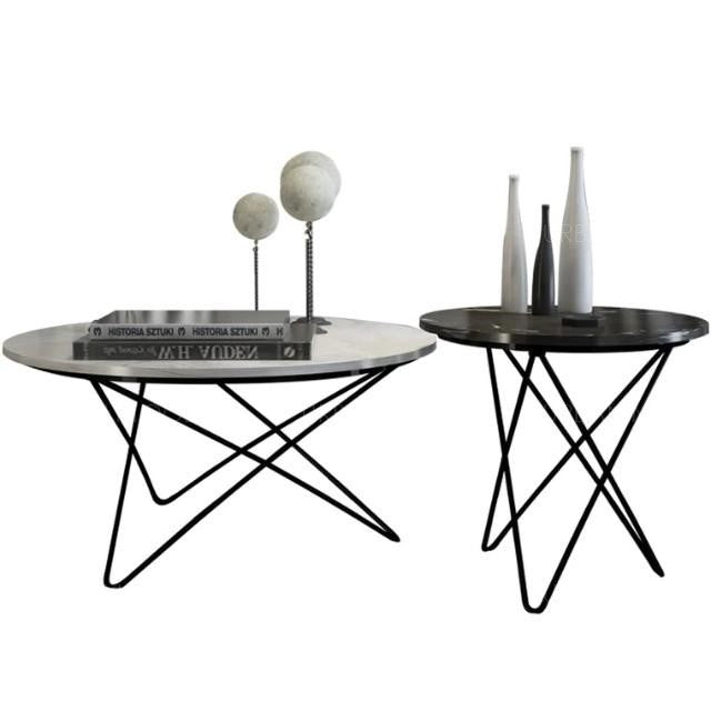 DIOR Round Marble Coffee Table Set