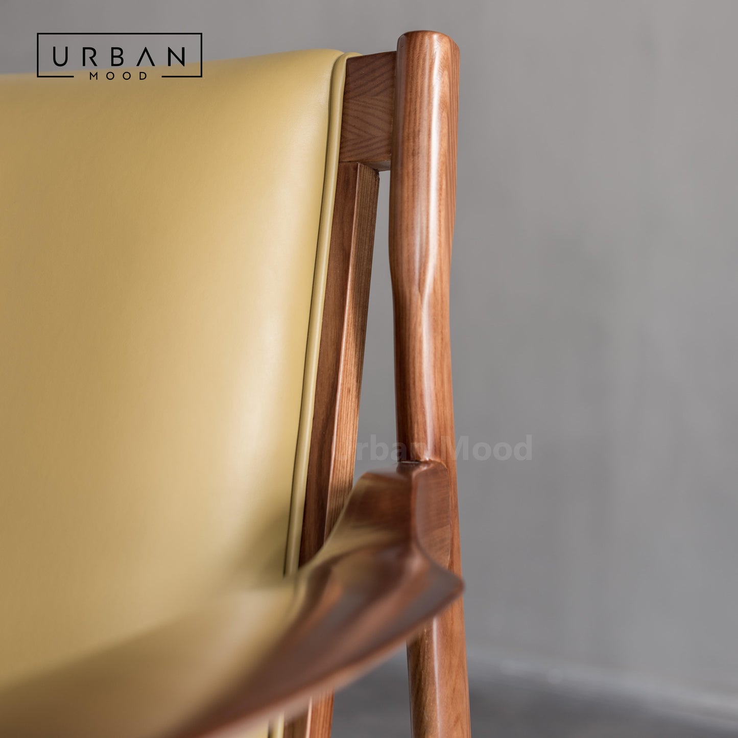 Premium | MAISEN Solid Wood Leather Lounge Chair