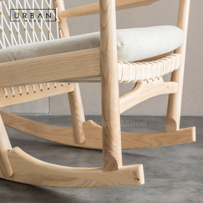 Premium | FALFORD Solid Wood Fabric Rocking Chair