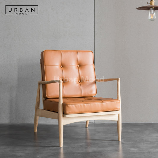 Premium | LUXEM Solid Wood Leather Chair and Sofa