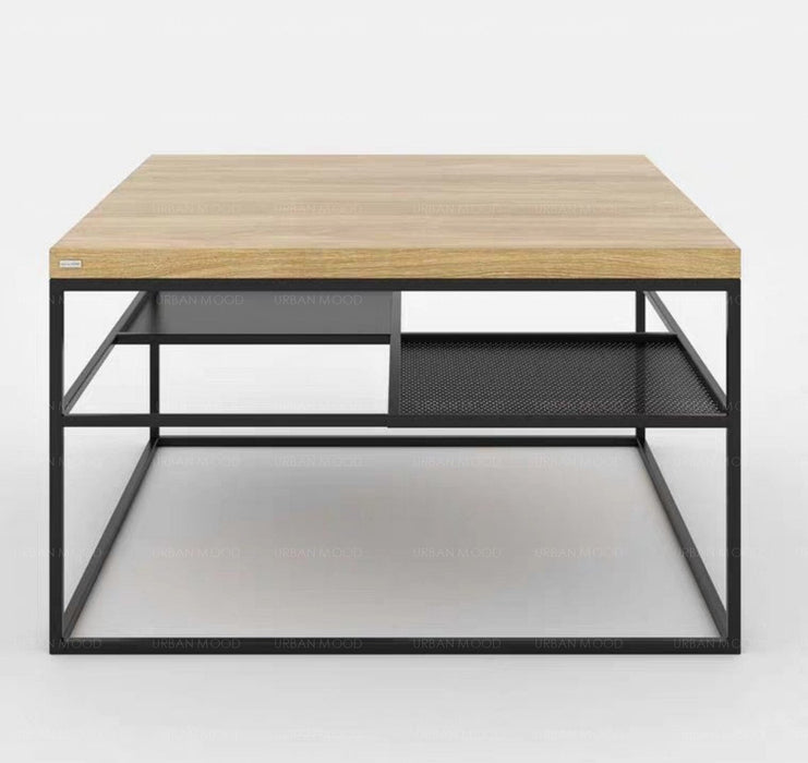DYLAN Modern Industrial Mixed Element Coffee Table