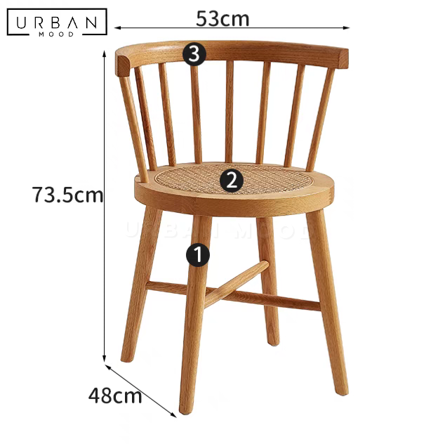 DERBY Rustic Solid Wood Dining Chair