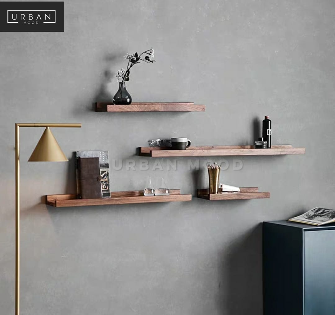 DOCK Modern Black Walnut Display Shelf