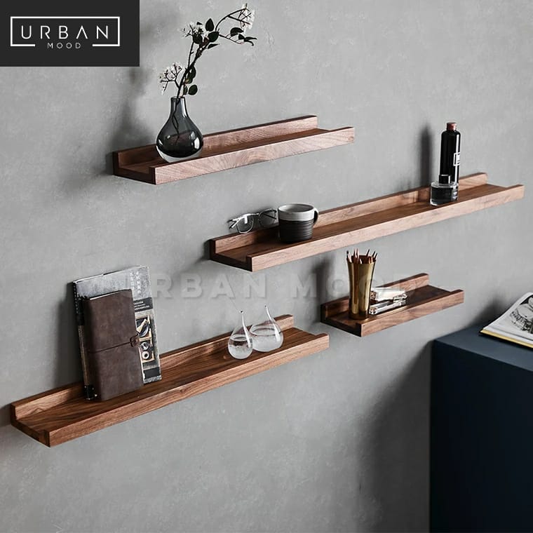 DOCK Modern Black Walnut Display Shelf