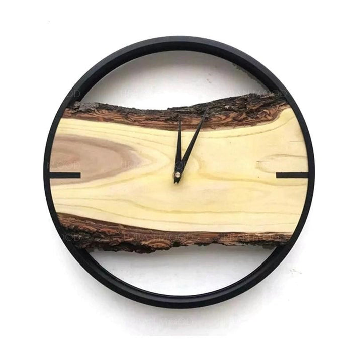 EISUKE Modern Rustic Wood Slab Wall Clock
