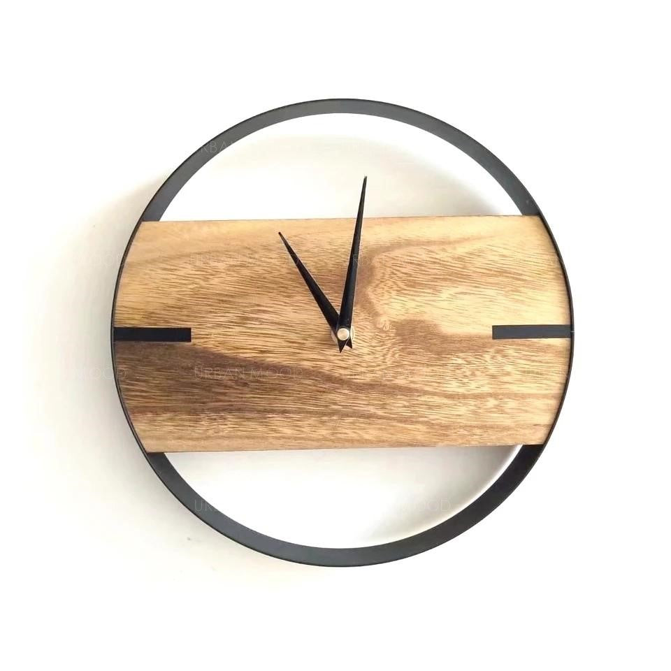 EISUKE Modern Rustic Wood Slab Wall Clock