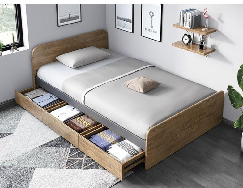 ELIAS Solid Wood Single / Queen Bed 1 /1.2 / 1.5 m