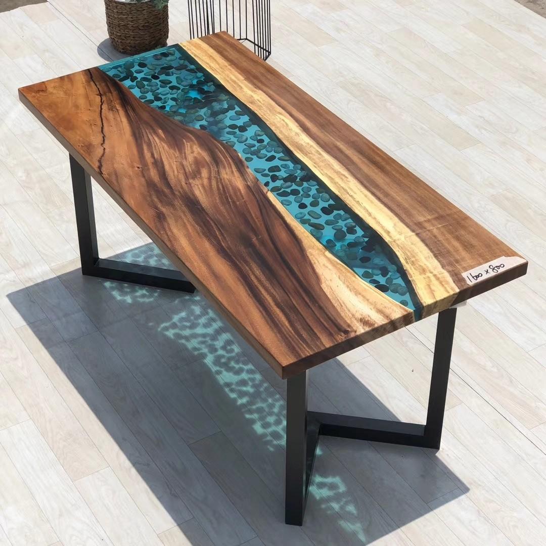 ELIX Solid Suar Wood Epoxy River Table