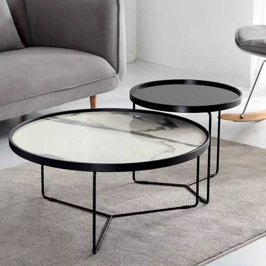 ELIJAH Round Marble Nesting Coffee Table