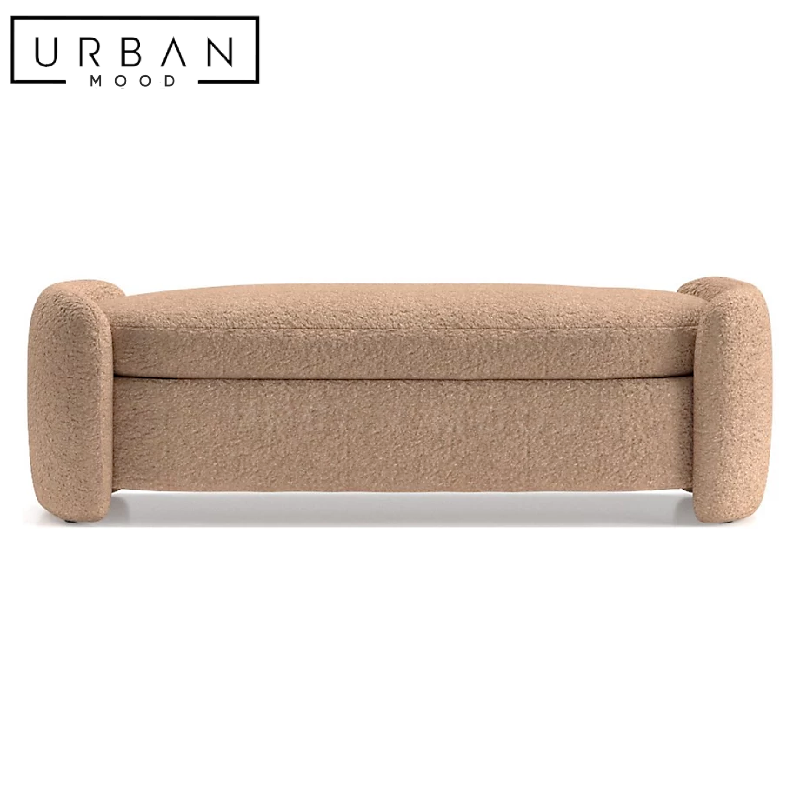 ELVEN Modern Boucle Storage Ottoman