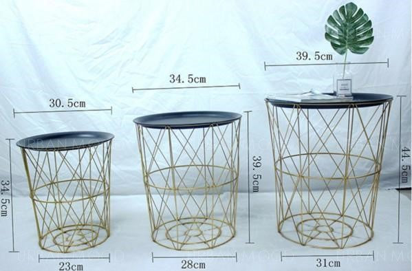 FLAVILLA Quirky Versatile Gold Metal Frame Side Table