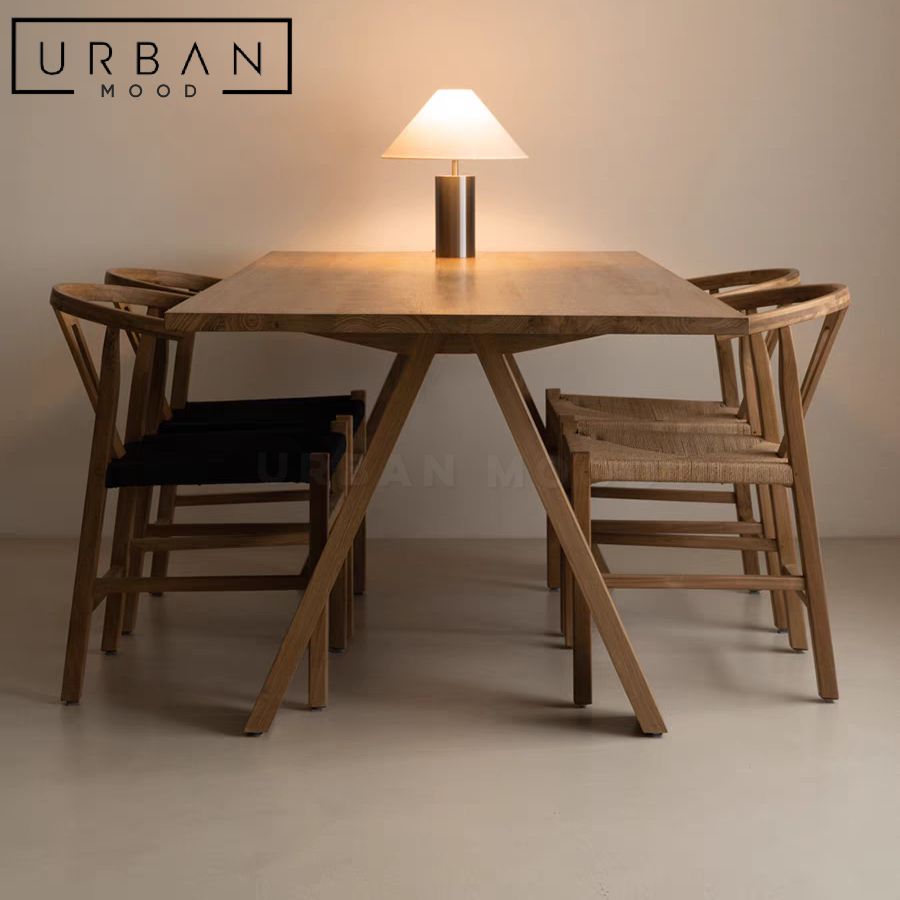 FAERY Rustic Solid Wood Dining Table