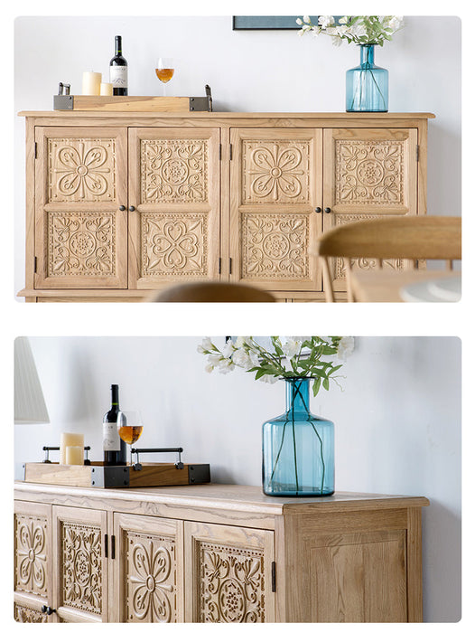 GENESIS French Morrocan Buffet Retro Solid Wood Carved Sideboard TV Console Cabinet