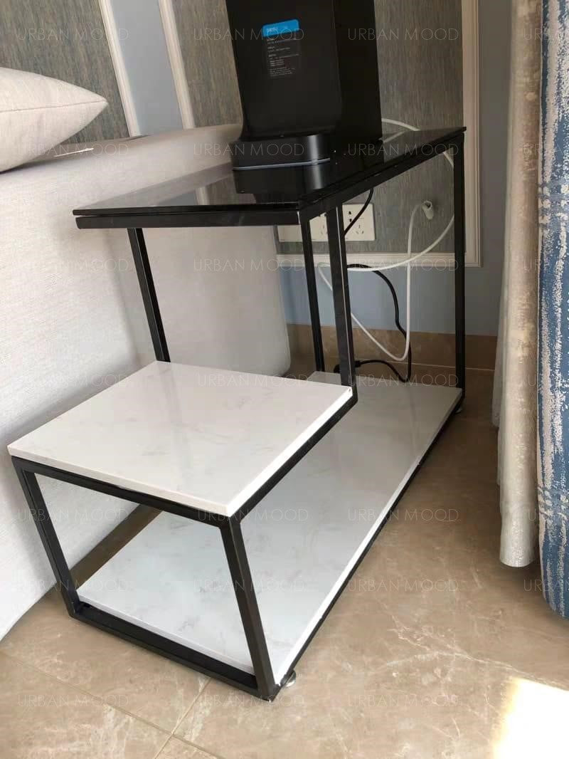 GLOW Modern Glass Top LED Side Table