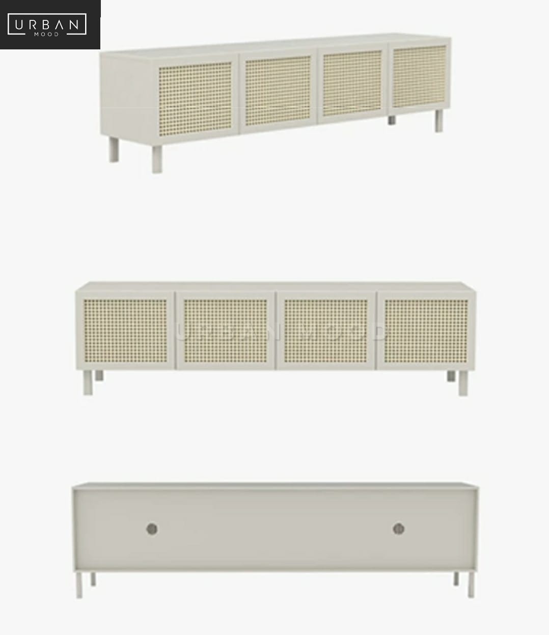 GABLE Vintage Rattan TV Console