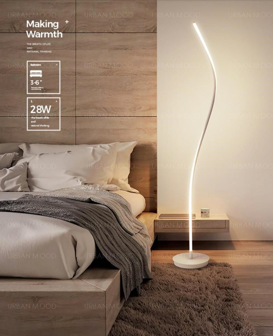 HADI Contemporary Minimalist LED Swirl Standing Lamp