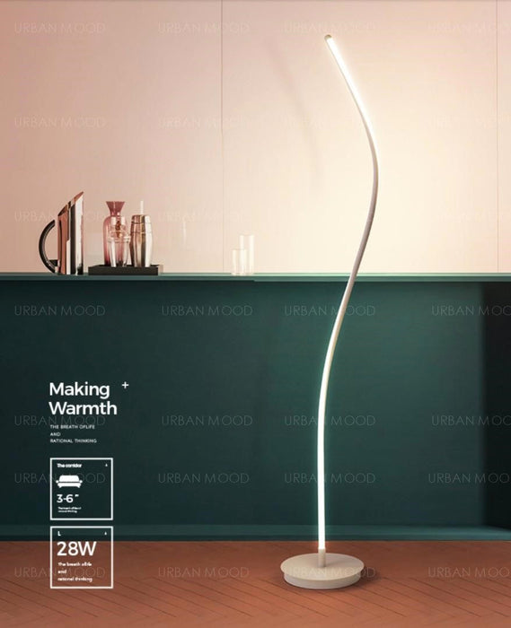 HADI Contemporary Minimalist LED Swirl Standing Lamp