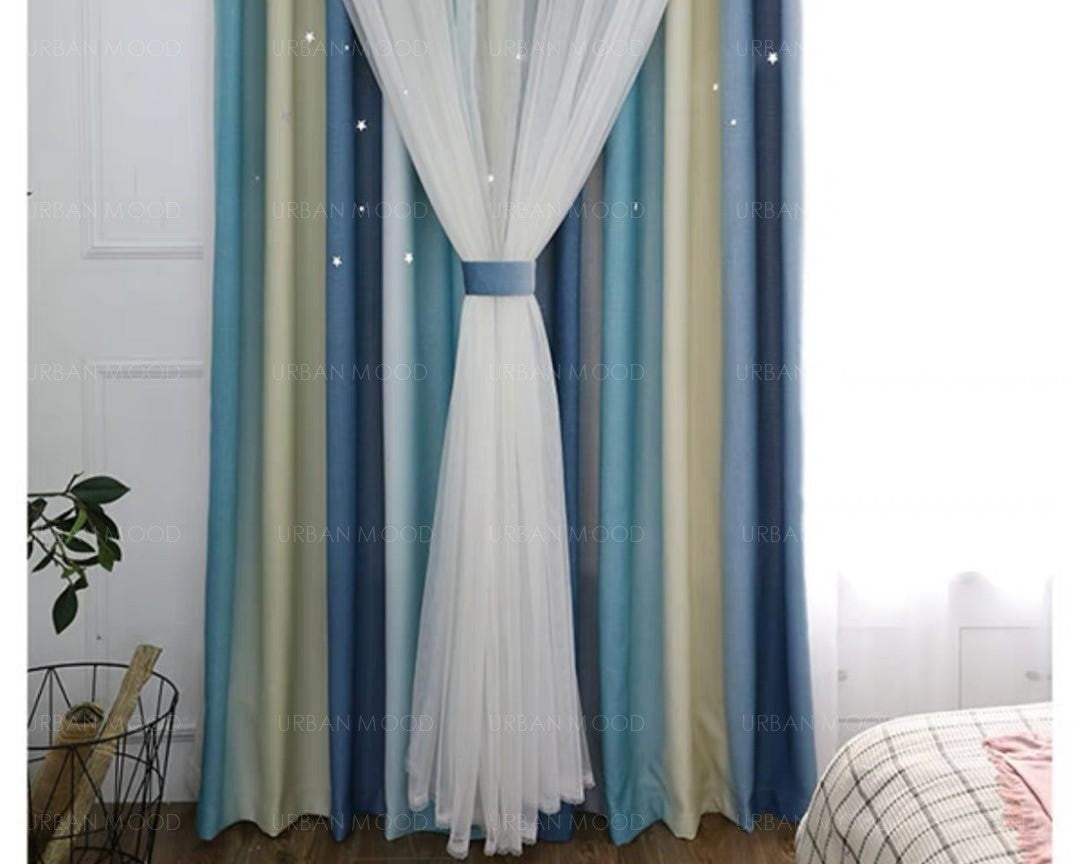 HIROKI Ombre Streaks Starburst Day Curtains