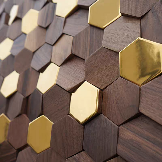 HXG1008 | Walnut Hexagon Wall Tile