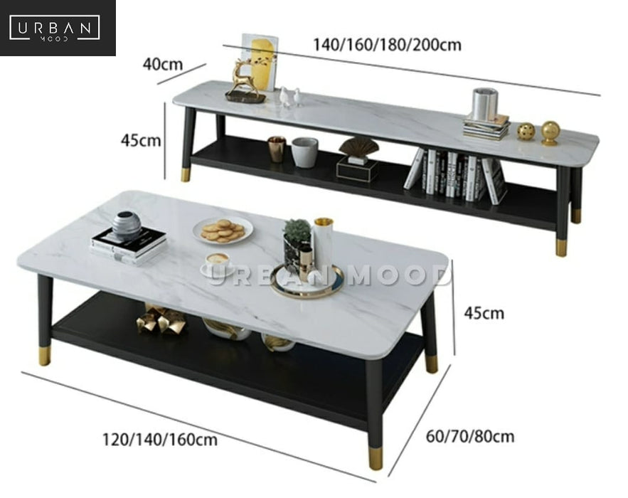 DECAL Modern Marble TV Console